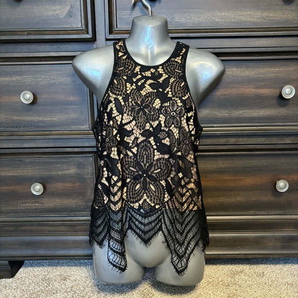 Express Tops - Express black tan lace tank top size xs new with tags